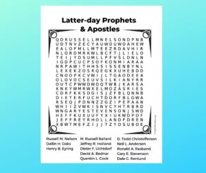 Latter-day Apostles and Prophets Word Search