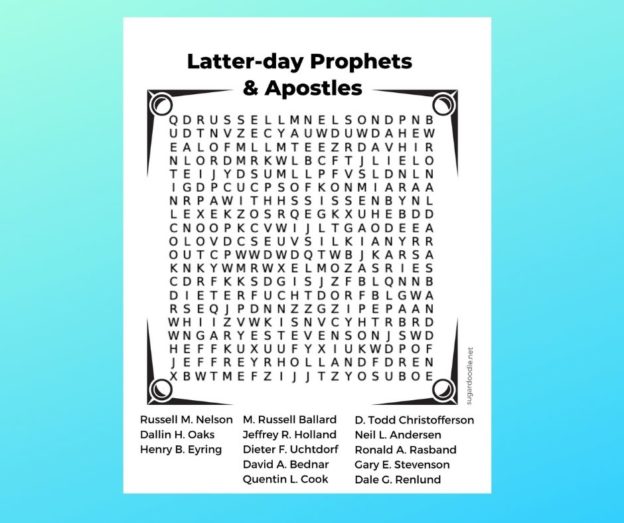 Latter-day Apostles and Prophets Word Search