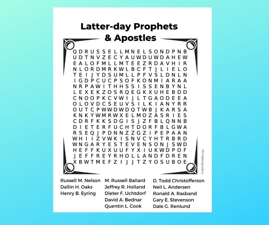 Latter-day Prophets and Apostles Word Search
